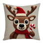 45cm Grey Red Christmas Pillowcase Cartoon Santa Snowman Elk Sofa Cushion Cover Home Bed Car Decor Merry Christmas 2025