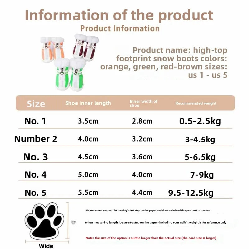 Pet High-necked Dog Boots for Warmth in Snowy Weather Waterproof PU 4-piece Set / Package Anti-slip Style for Small Dogs