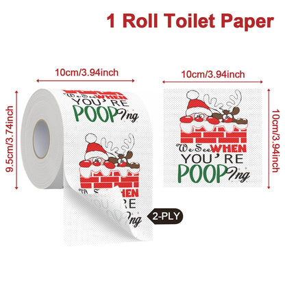 Christmas Toilet Roll Paper Happy 2026 New Year Christmas Supplies Xmas Tissue Roll Napkin Kitchen Tool Home Decoration New Year