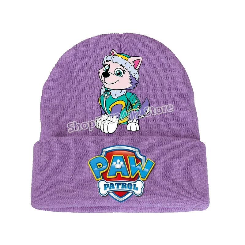 Paw Patrol Child Knitted Cap Chase Skye Rocky Beanies Winter Warm Hat Anime Accessories Cute Headgear Boy Girls Kids Bonnet Gift