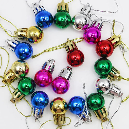 (24pcs/bag) 20mm Color Christmas Ball Christmas Tree Decoration Bright Light Balls Festival Party Decorations Home Pendant DIY