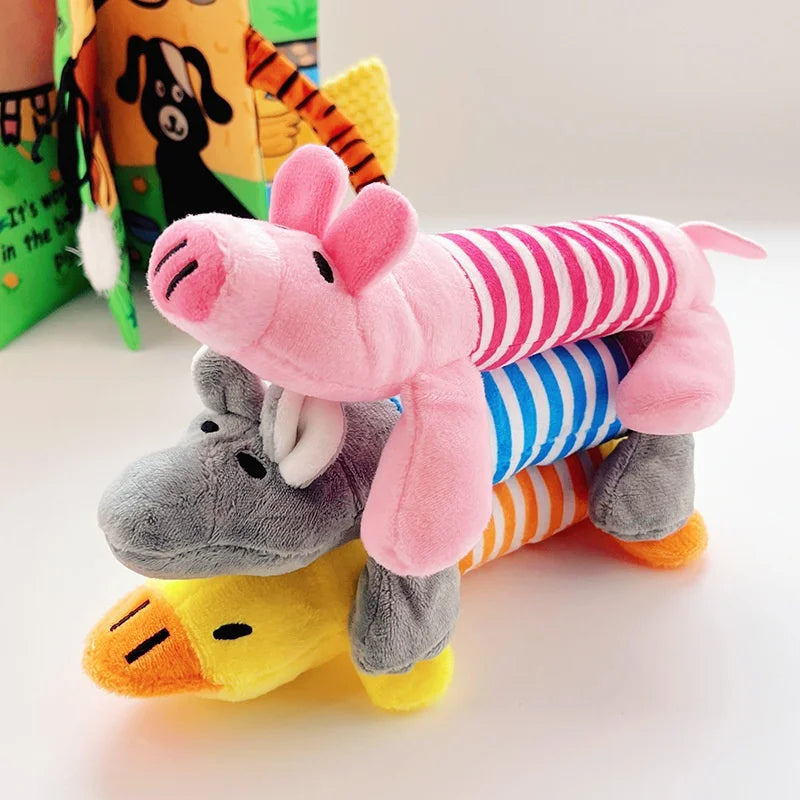 New Cartoon Pet Dog Plush Toy Bite Resistant Cute Voice Cat Decompression Supplies