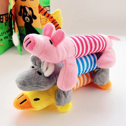 New Cartoon Pet Dog Plush Toy Bite Resistant Cute Voice Cat Decompression Supplies