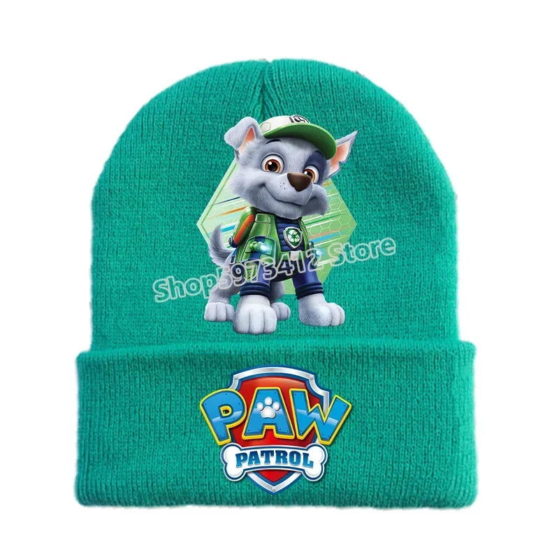 Paw Patrol Child Knitted Cap Chase Skye Rocky Beanies Winter Warm Hat Anime Accessories Cute Headgear Boy Girls Kids Bonnet Gift