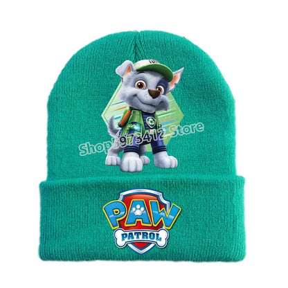 Paw Patrol Child Knitted Cap Chase Skye Rocky Beanies Winter Warm Hat Anime Accessories Cute Headgear Boy Girls Kids Bonnet Gift
