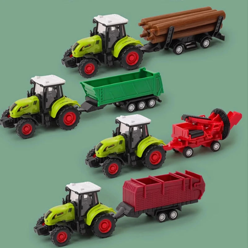 Farm Tractor Car Toy Pull-back Toy Model Simulation Harvester Vehicle Early Education Gifts Boy Children Tractor Car Gifts