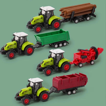 Farm Tractor Car Toy Pull-back Toy Model Simulation Harvester Vehicle Early Education Gifts Boy Children Tractor Car Gifts