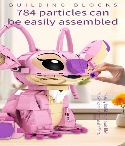 New Stitch Angel CP Building Blocks 2026 - Large Piece Cartoon Toys with Moving Ears Kids Assembly Gift for Boys Girls Birthday