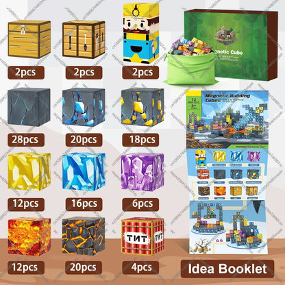 Magnetic Building Blocks Kid Toys Magnet Cube Set Mine World for Age 3+ Boys Girls DIY Model Children Magnets Toys Sensory Gifts