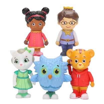 5Pcs/Lot Daniel Tiger's Neighborhood Toy Model Daniel Tiger Katerina Kittycat O the Owl Miss Elaina Prince Wednesday Decoration