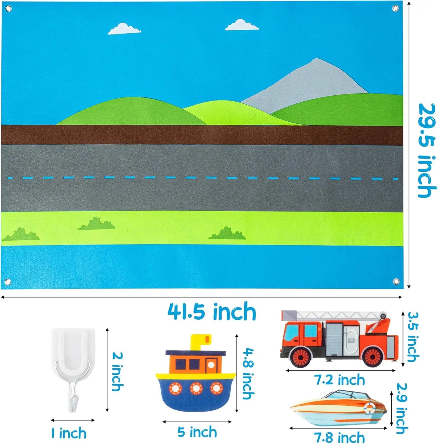 Felt Story Board Set Toy for kids Vehicle Farm Animals Preschool Education Early Learning Interactive Play Mat Wall Hanging Gift