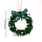 Merry Chrismas Wreath Pendant with Bell Car Door Hanging Decoration Mini Christmas Party Drop Wreath DollhouseOrnaments Supplies