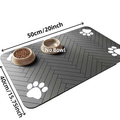 S（little kitten ）、M、L bsorbent Pet Feeding Mat, Waterproof Placemat for Dog & Cat Food & Water Bowls, Quick-Dry Rubber Backing
