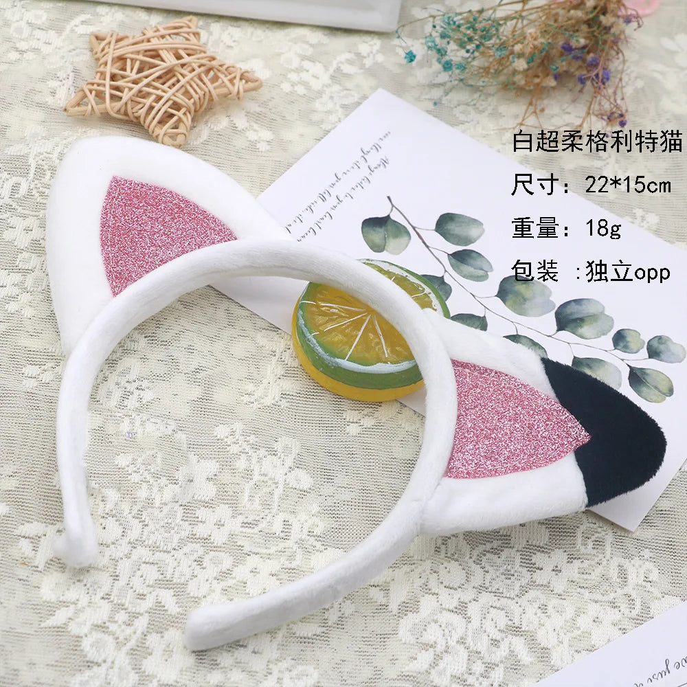 Gabbys Dollhouses Hair Accessories Girls Hairband Cute Cat Ear Hairpin Soft Decoration Party Supplies Headwear Birthday Gifts