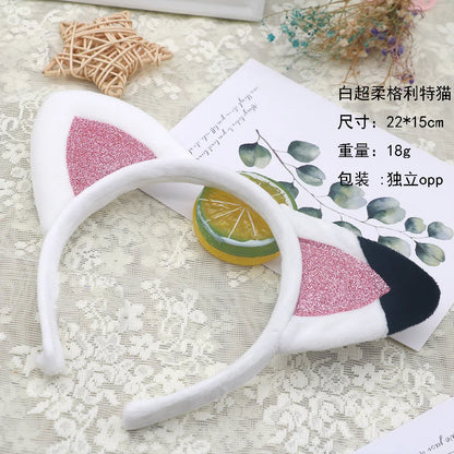 Gabbys Dollhouses Hair Accessories Girls Hairband Cute Cat Ear Hairpin Soft Decoration Party Supplies Headwear Birthday Gifts