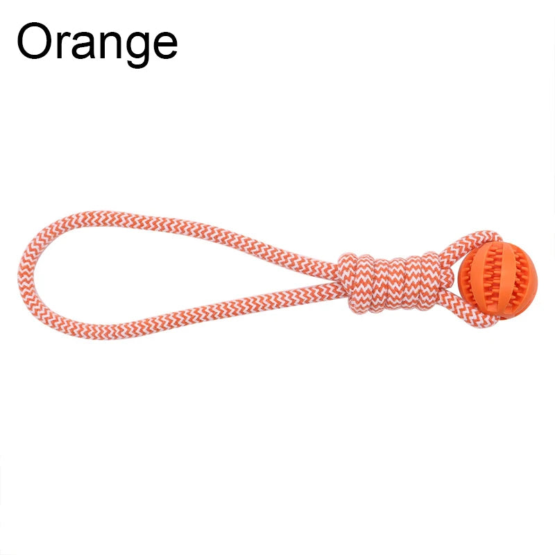 Pet Tooth Cleaning Pet Ball Toy with Rope Rubber Leaking Balls Toy for Small Large Dogs Puppy Chewing Bite Resistant Toys