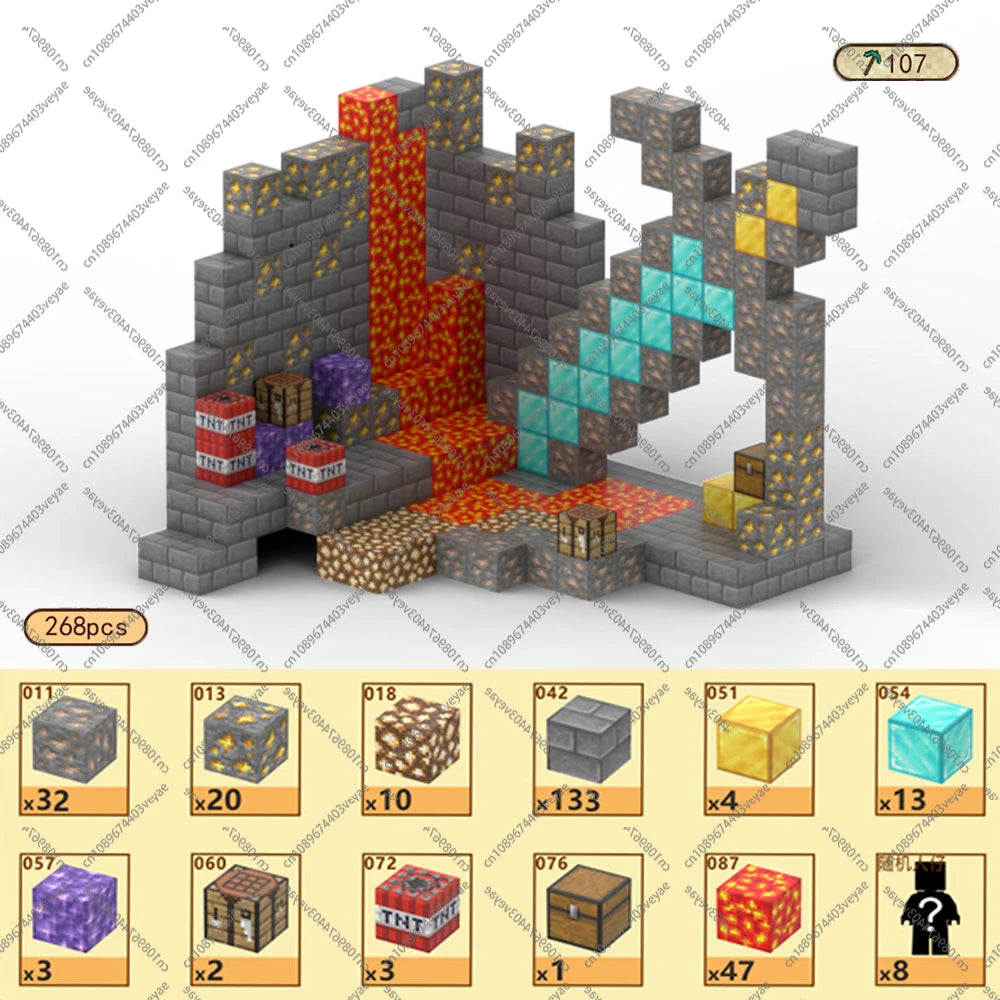 Magnetic Building Blocks Kid Toys Magnet Cube Set Mine World for Age 3+ Boys Girls DIY Model Children Magnets Toys Sensory Gifts