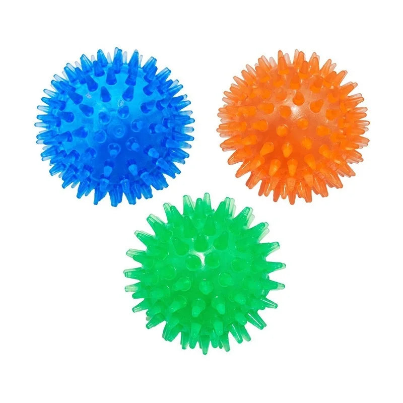 Pet Dog Toys Cat Puppy Sounding Toy TPR Soft Burr Tooth Cleaning Elastic Ball Outdoor Training Interactive Chew Toy Pet Supplies
