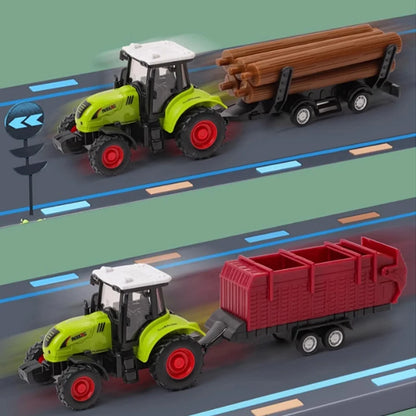 Farm Tractor Car Toy Pull-back Toy Model Simulation Harvester Vehicle Early Education Gifts Boy Children Tractor Car Gifts