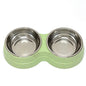 1 PCS Dual Bowl Stainless Steel Double Pet Bowls for Dogs and Cats - Non-Skid Base - Perfect for Food and Water - Easy to Clean