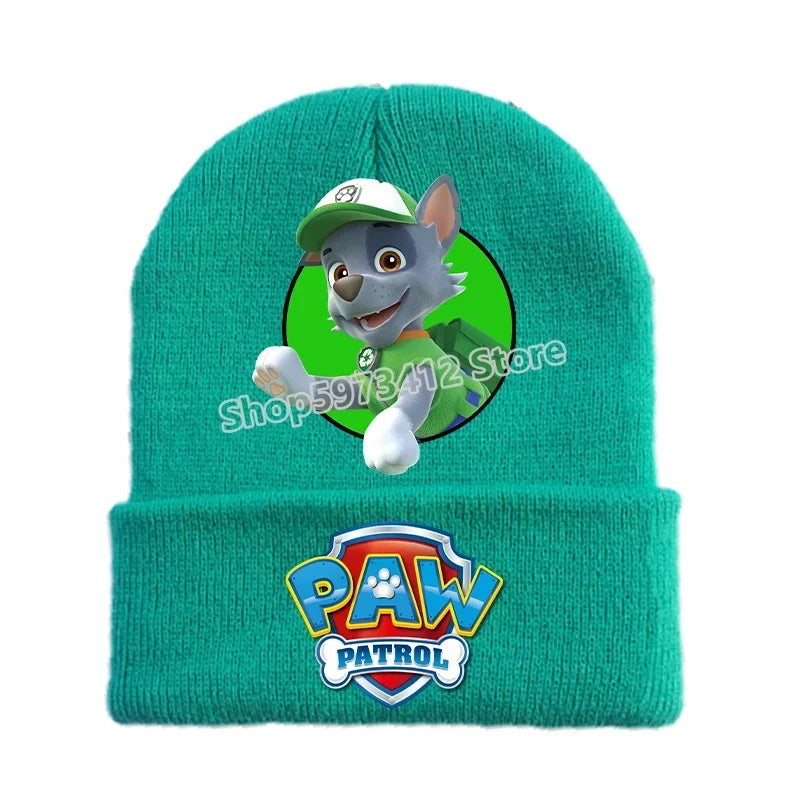 Paw Patrol Child Knitted Cap Chase Skye Rocky Beanies Winter Warm Hat Anime Accessories Cute Headgear Boy Girls Kids Bonnet Gift