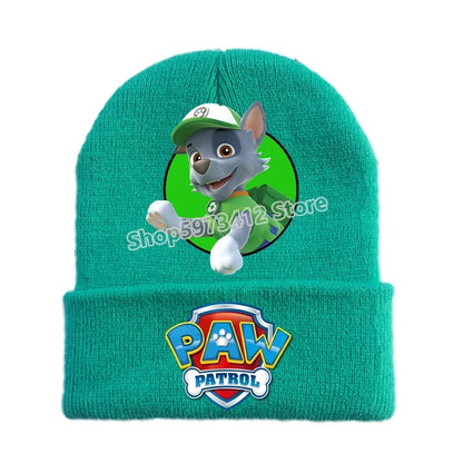 Paw Patrol Child Knitted Cap Chase Skye Rocky Beanies Winter Warm Hat Anime Accessories Cute Headgear Boy Girls Kids Bonnet Gift