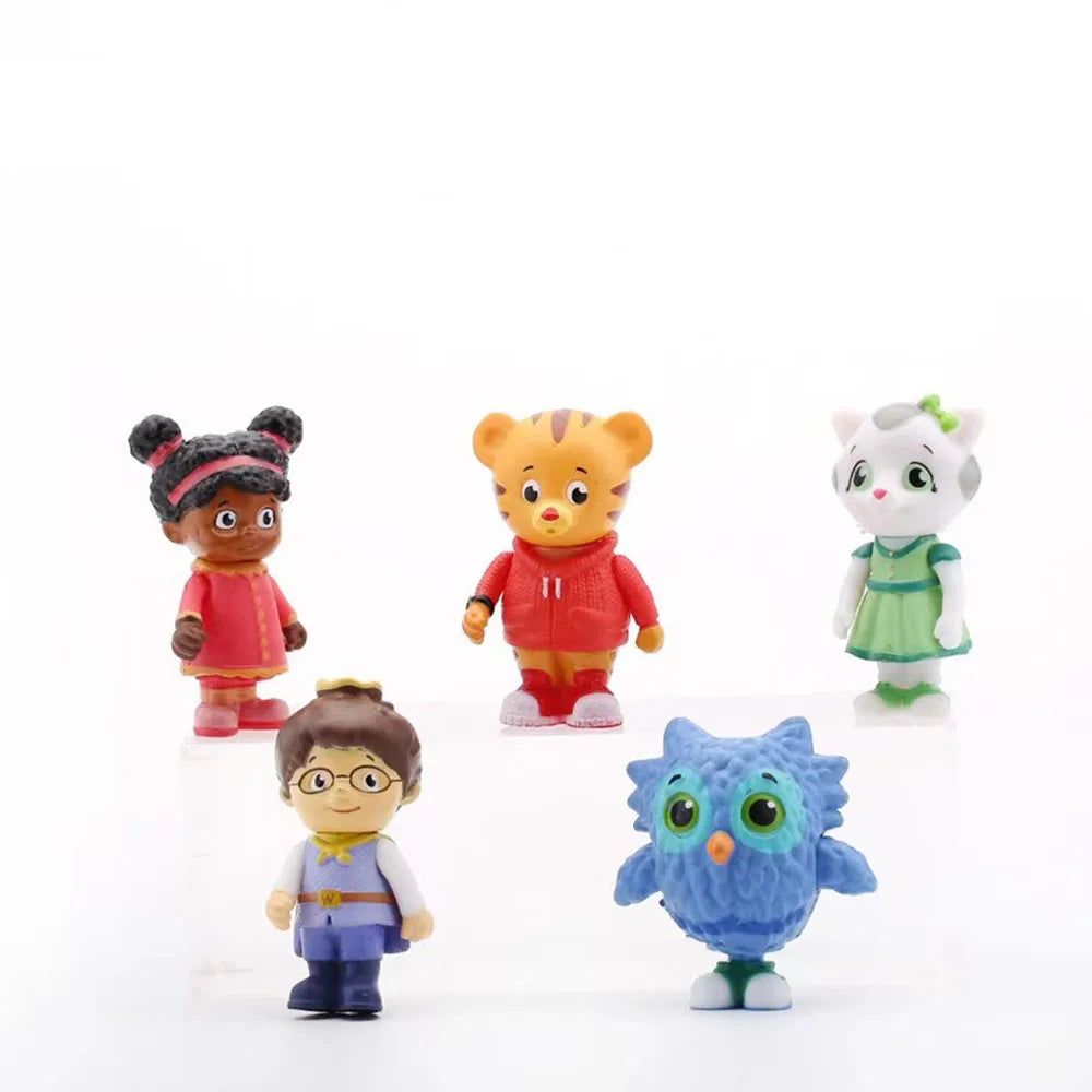 5Pcs/Lot Daniel Tiger's Neighborhood Toy Model Daniel Tiger Katerina Kittycat O the Owl Miss Elaina Prince Wednesday Decoration