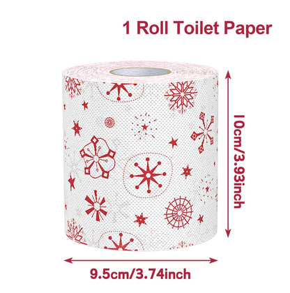 Christmas Toilet Roll Paper Happy 2026 New Year Christmas Supplies Xmas Tissue Roll Napkin Kitchen Tool Home Decoration New Year